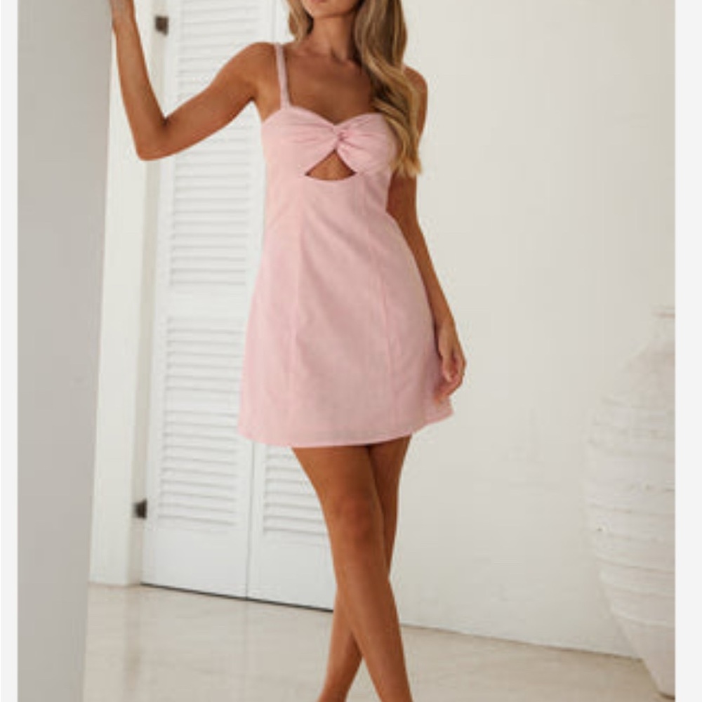 Elegant Pink Cutout Mini Dress